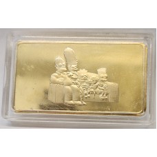 THE SIMPSONS . GOLD INGOT BAR . GOLD PLATED . TROY OUNCE